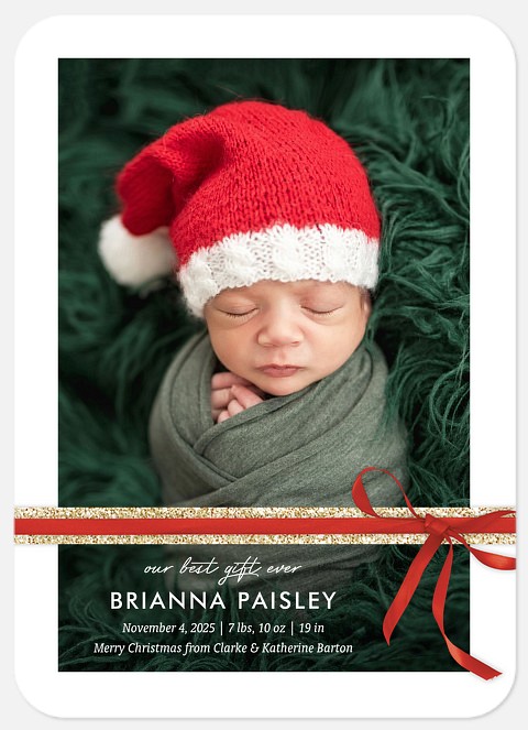 Our Gift Christmas Birth Announcements