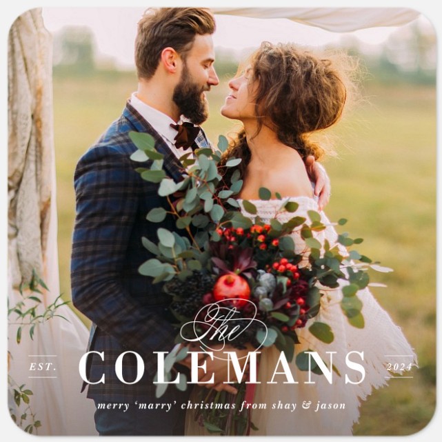 Married Holiday Newlywed Christmas Cards