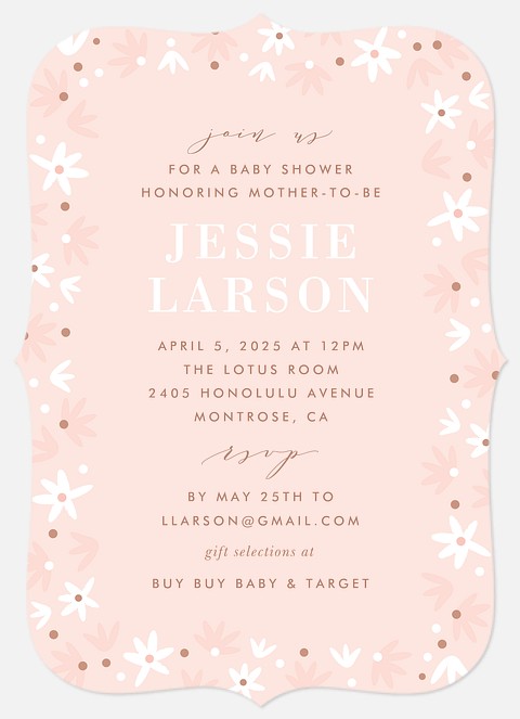 Retro Flora Baby Shower Invitations