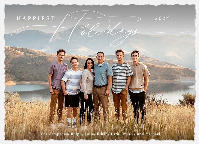 Beautiful Script Holiday Photo Cards