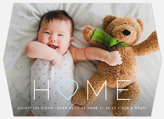 Heart in Home Baby Birth Announcements
