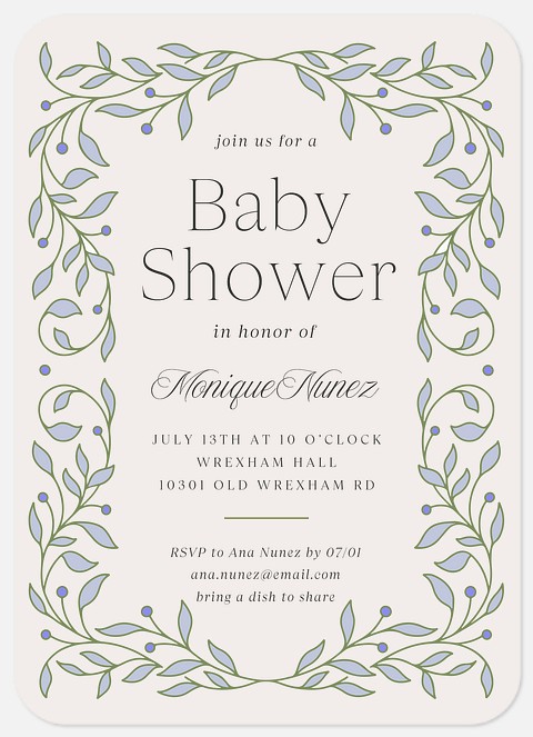 Sweet Peas Baby Shower Invitations