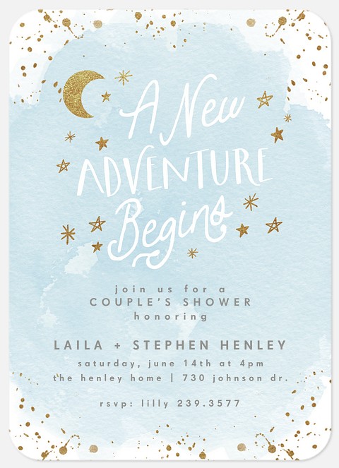 Shimmering Stars Baby Shower Invitations