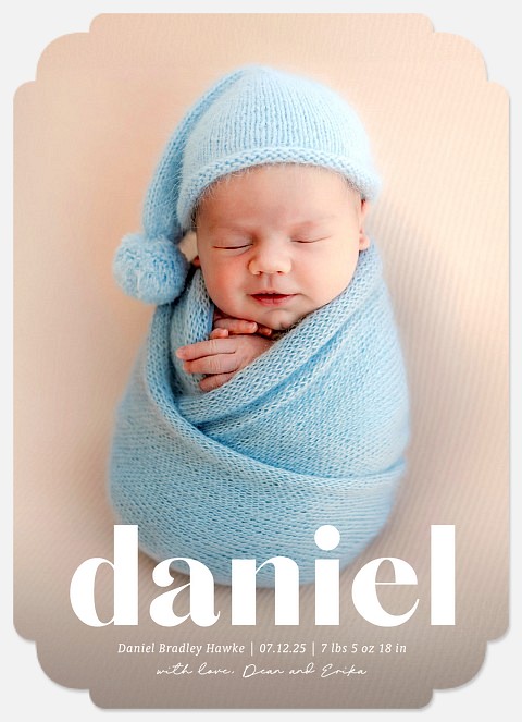 Big Name Baby Birth Announcements