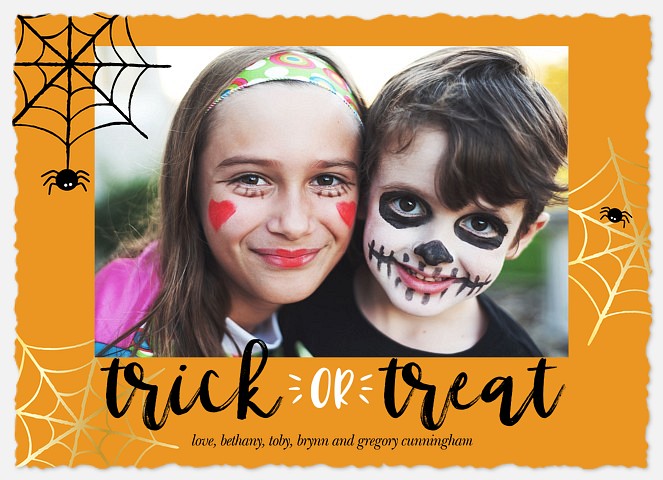 Candy Corn Cobwebs Halloween Photo Cards