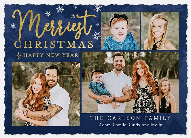Indigo Sparkle Holiday Photo Cards
