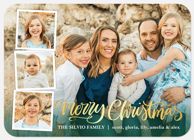 Overlaid Trio Photo Christmas Cards