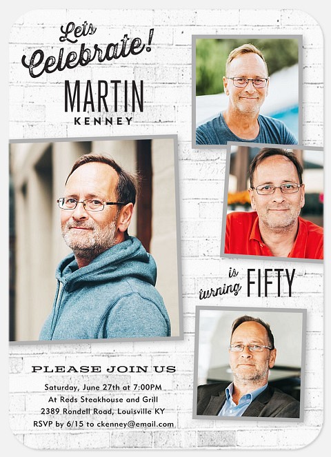 Industrial Brick Adult Birthday Invitations