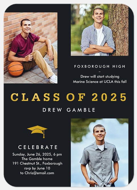 Golden Celebration Graduation Invitations