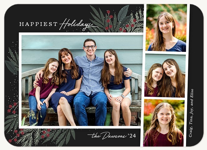 Frosted Garland Personalized Holiday Cards