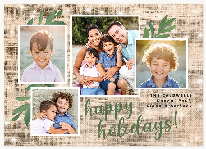 Burlap Cottage Photo Holiday Cards