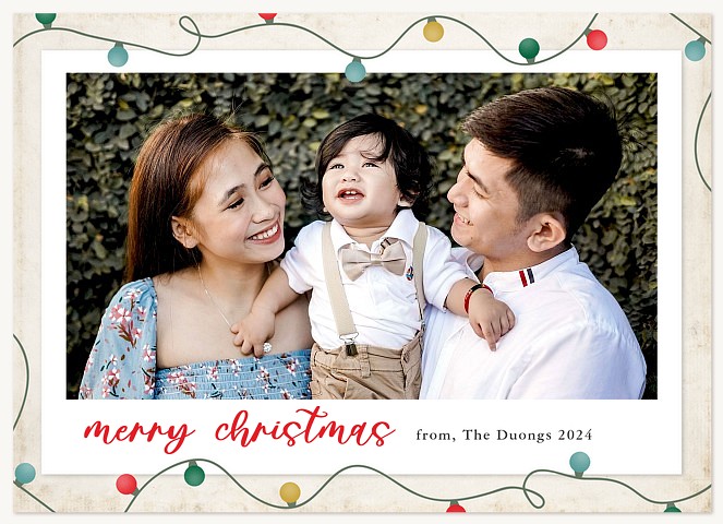 String Lights Personalized Holiday Cards