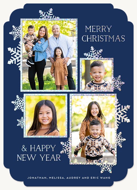 Distinguished Snowflakes Personalized Holiday Cards