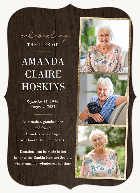 Walnut Honor Memorial & Sympathy Cards