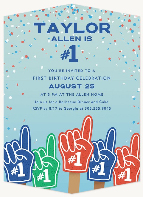 Number One Kids Birthday Invitations