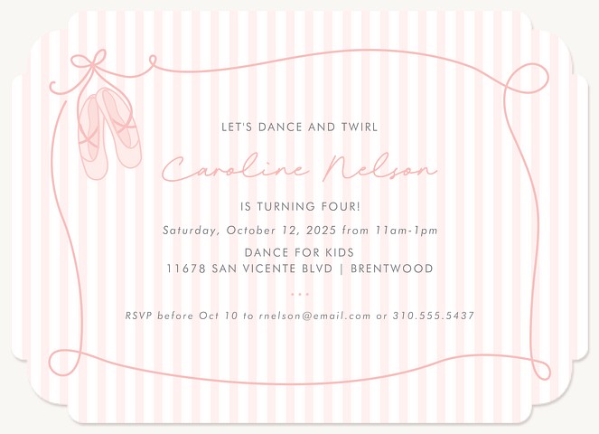 Tiny Dancer Kids Birthday Invitations