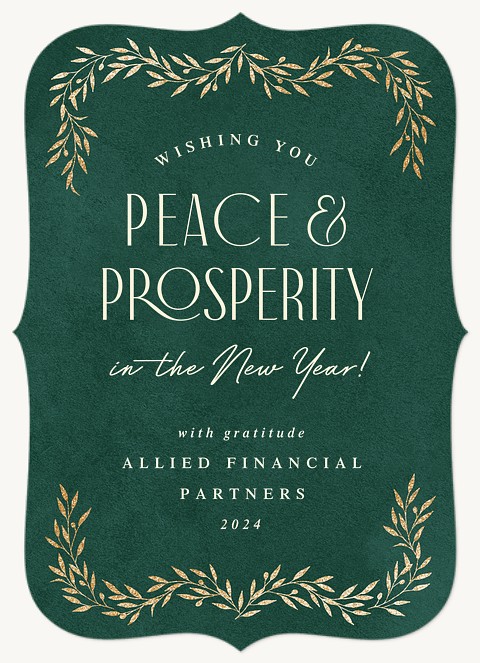 Peace and Prosperity Business Holiday Cards