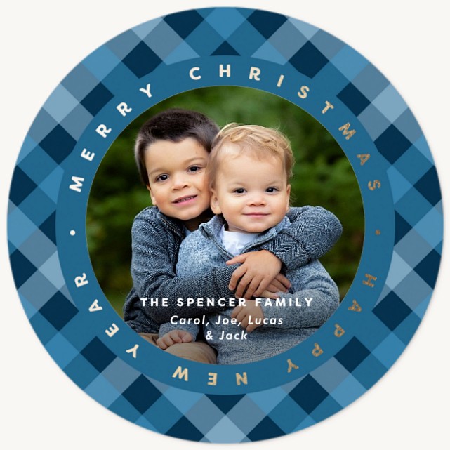 Checkered Plaid Personalized Holiday Cards