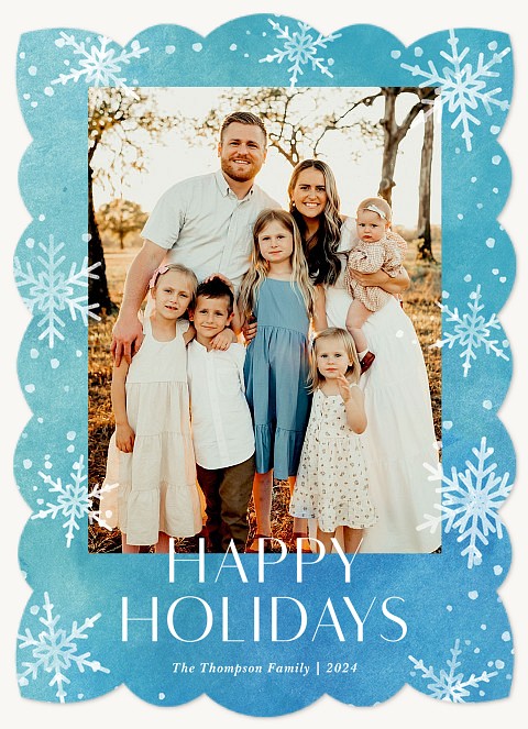 Blue Ombre Personalized Holiday Cards