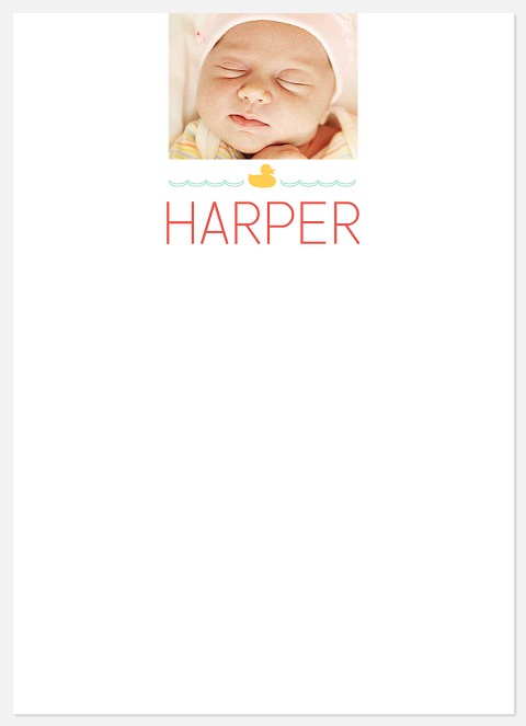 Miss Lucky Ducky Thank You Cards for Babies
