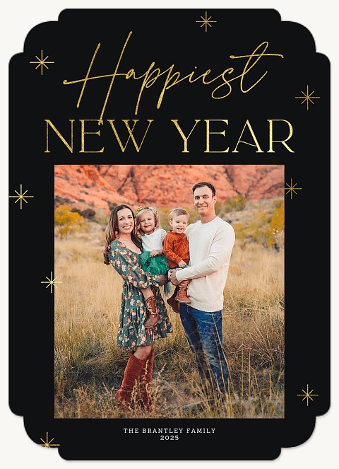 Elegant Stars Personalized Holiday Cards