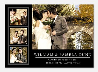 Classic Black Four Wedding Photo Cards