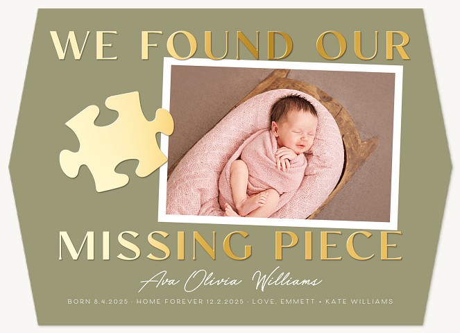 Missing Piece Baby Announcements
