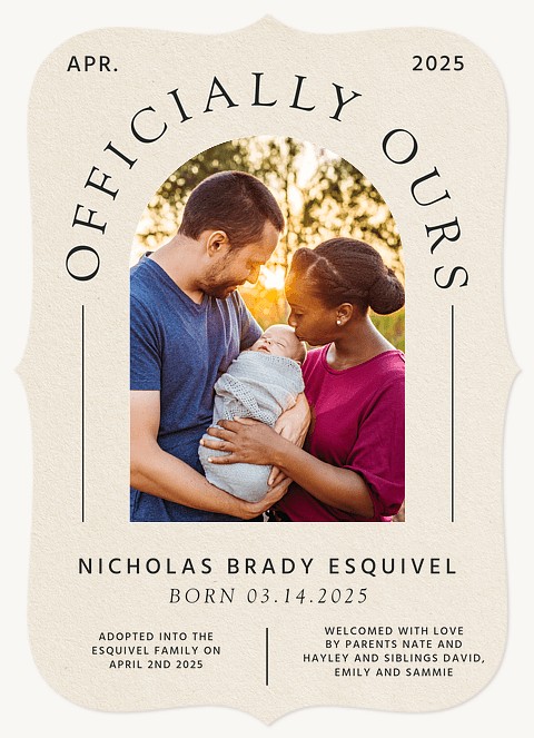 Officially Ours Baby Announcements