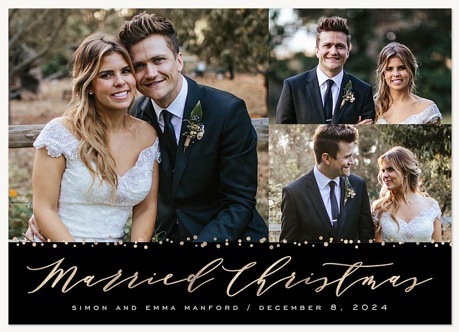 Golden Night Personalized Holiday Cards
