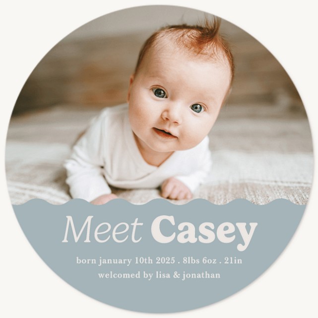 Wavy Welcome Baby Announcements