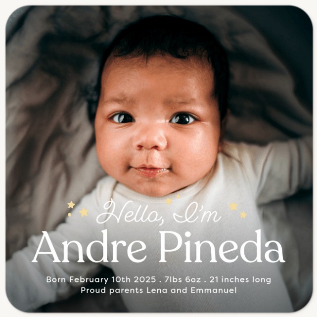 Starry Hello Baby Announcements