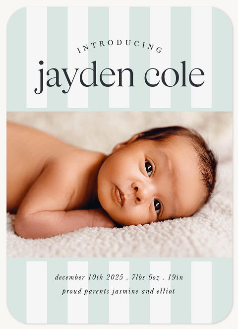 Soft Stripes Baby Announcements