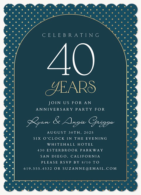 Arched Elegance Wedding Anniversary Invitations