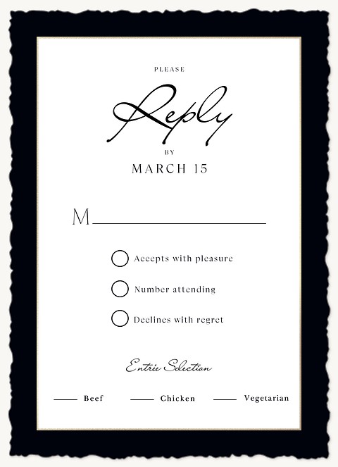 Elegant Gold Stripes Wedding RSVP Cards