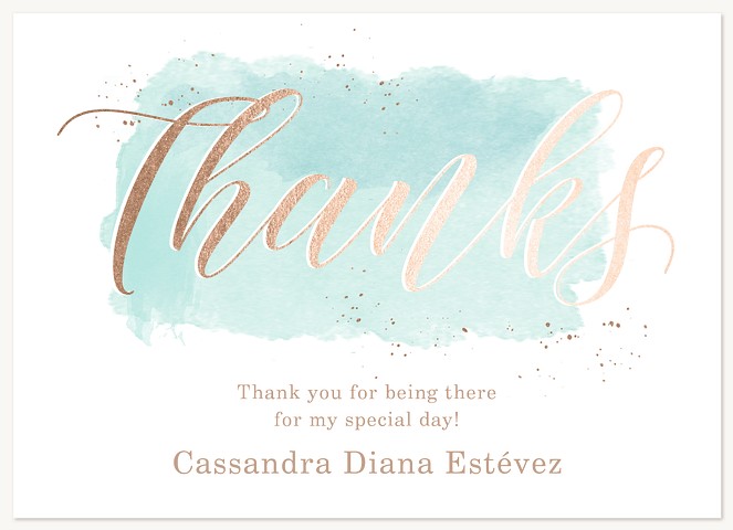Watercolor Dreams Quinceañera Thank You Cards
