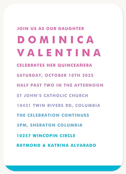 Vivid Gradient Quinceañera Invitations