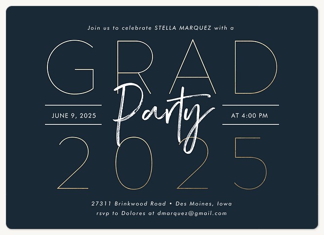 Stylish Mix Graduation Party Invitations
