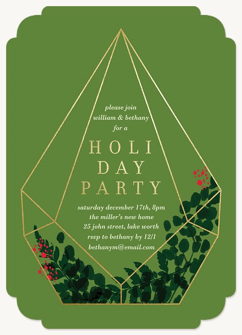Terrarium Holiday Party Invitations
