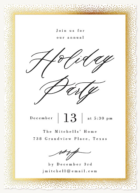  Dipped Border Holiday Party Invitations