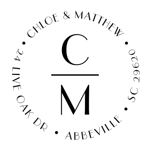 Modern Monogram | Custom Rubber Stamps