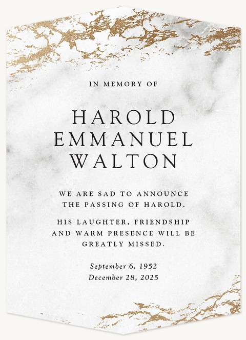 Golden Marble Memorial & Sympathy Cards