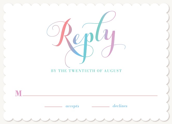 Rainbow Gradient Bat Mitzvah RSVP Cards