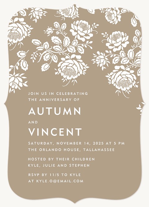 Simple Kraft Wedding Anniversary Invitations