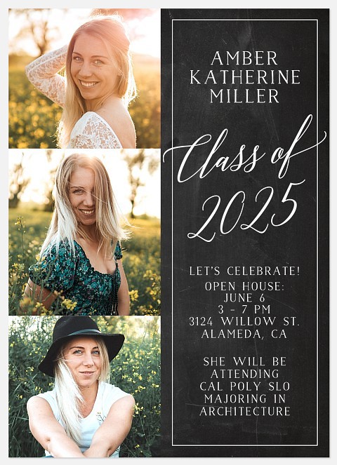 Chalkboard Celebration Graduation Invitations