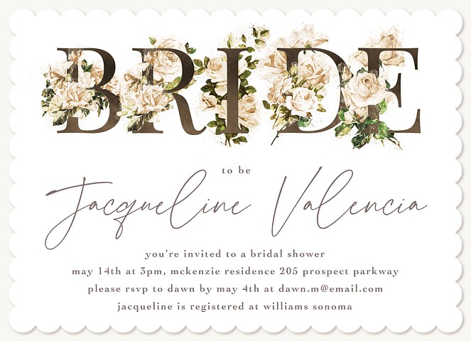 Rustic Floral Bridal Shower Invitations