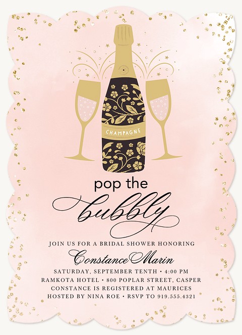 Bubbly Cheers Bridal Shower Invitations