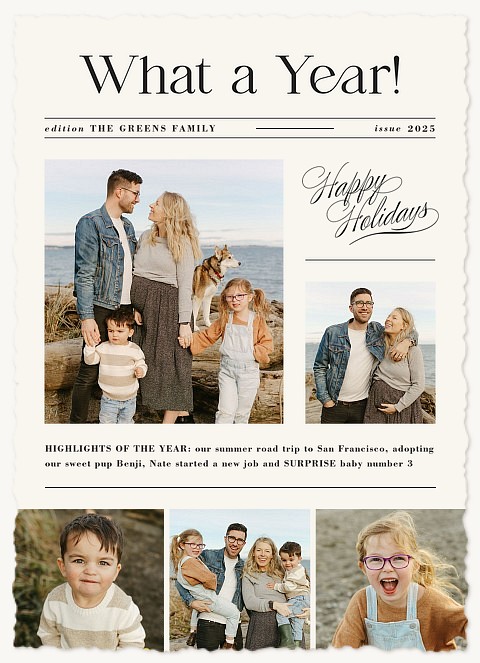 Holiday Headlines Personalized Holiday Cards