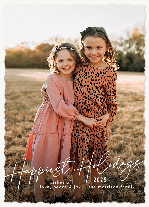Slanting Script Personalized Holiday Cards