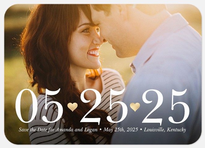 Bold Hearts Save the Date Photo Cards