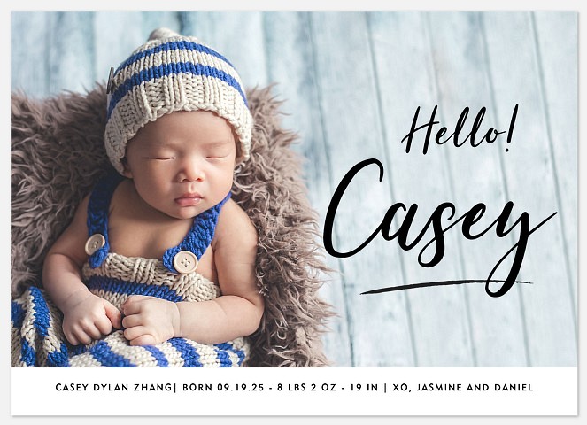 Signature Hello Baby Birth Announcements